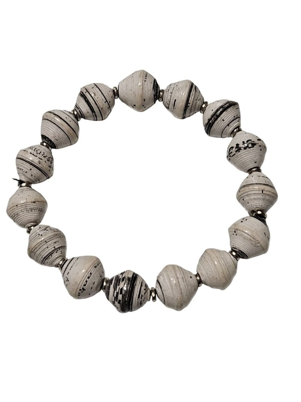 Handmade Paper Bead Bracelet Eco-Friendly Recycled Upcycled Artisan Jewelry